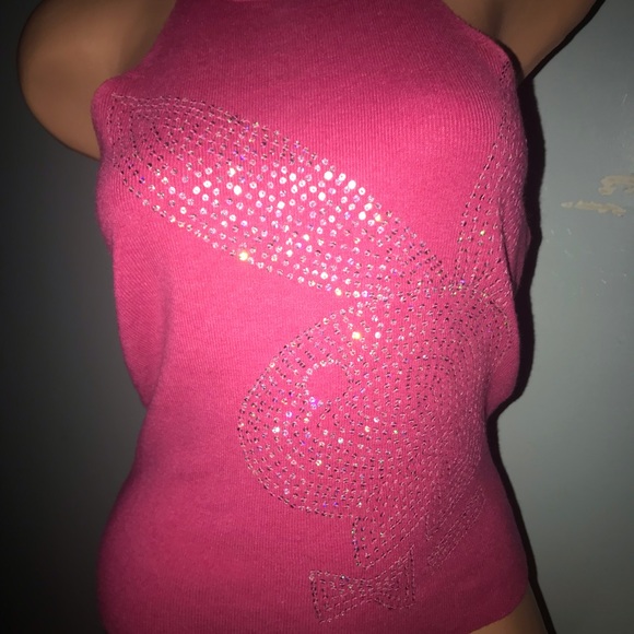 Playboy bunny sweater top Pink retro Dollbaby shirt sexy halter neck y2k 90’s